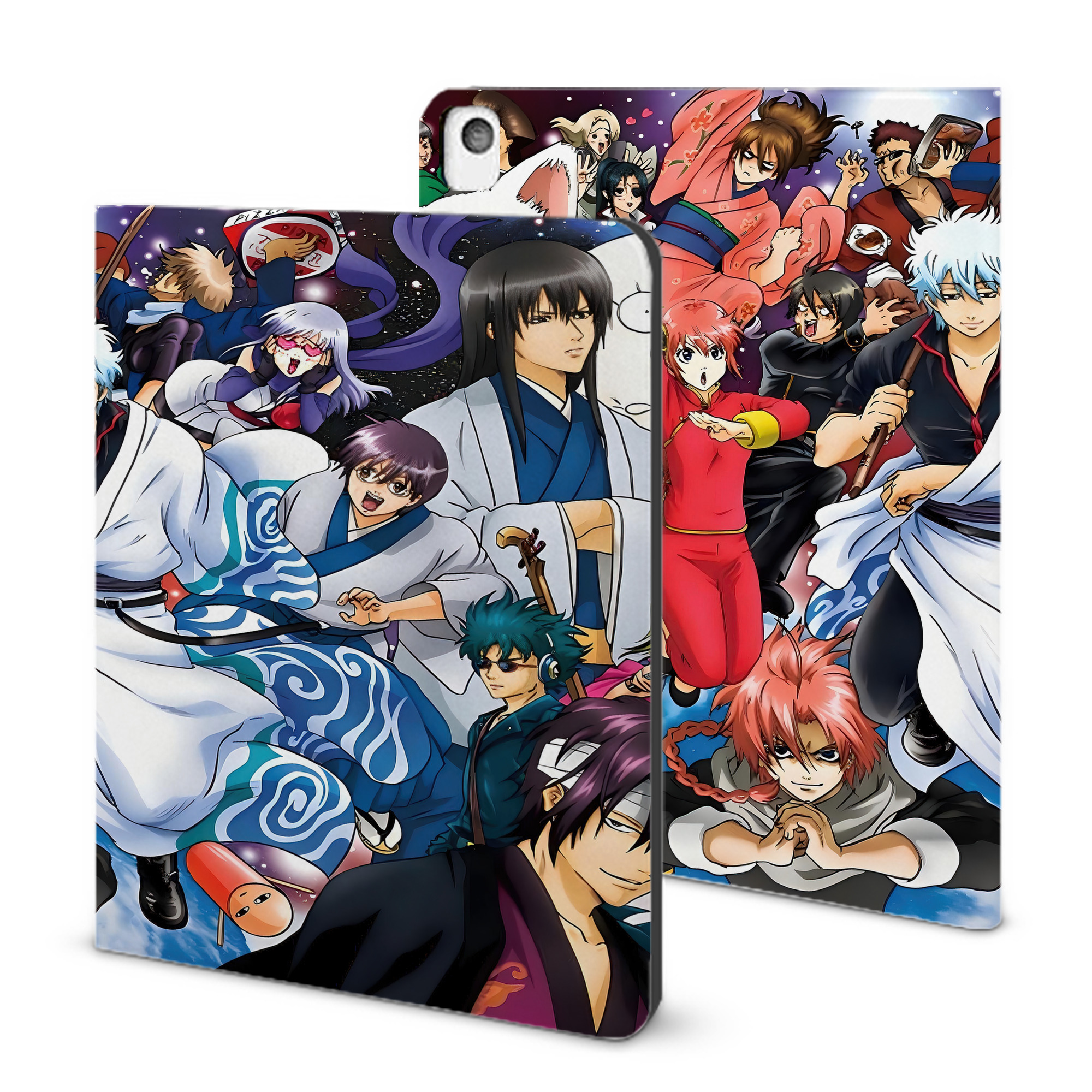 （画像用） ぎんたま 坂田銀時（さかたぎんとき） 神楽 志村新八（しむら しんぱち） GINTAMA Sakata Gintoki Kagura Shimura Shinpachi IPadケース ペンホルダー付き ブックスタイルデザイン